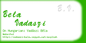 bela vadaszi business card